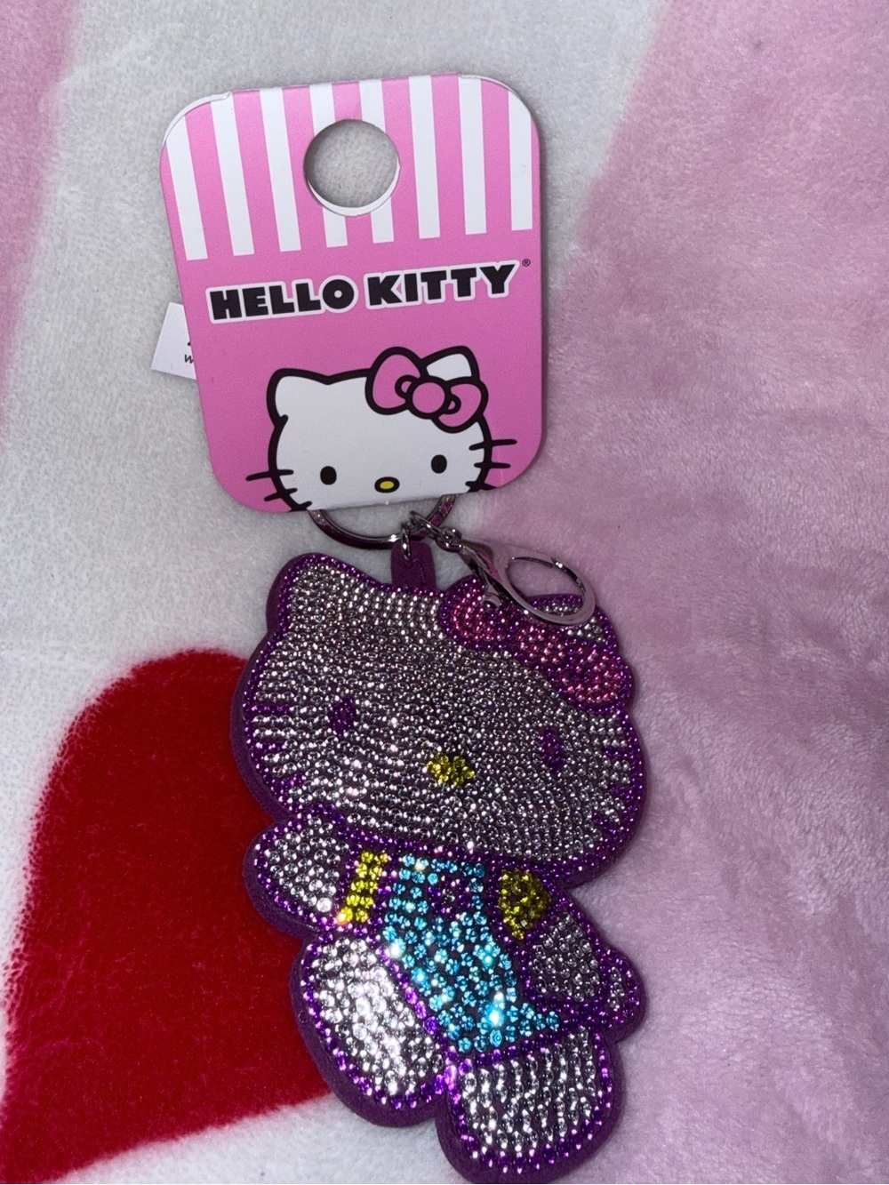 NWT Sanrio Plush Keychain - Deep Purple Hello Kitty Silhouette